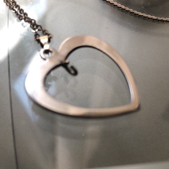 Silvertone Bracelet, Necklace and Heart Pendant, and Silver Oval Pendant - Picture 6 of 7